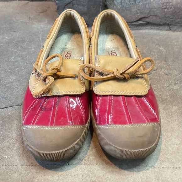 UGG Ashdale Red/Tan Duck Shoes Size 7 - Picture 2 of 7